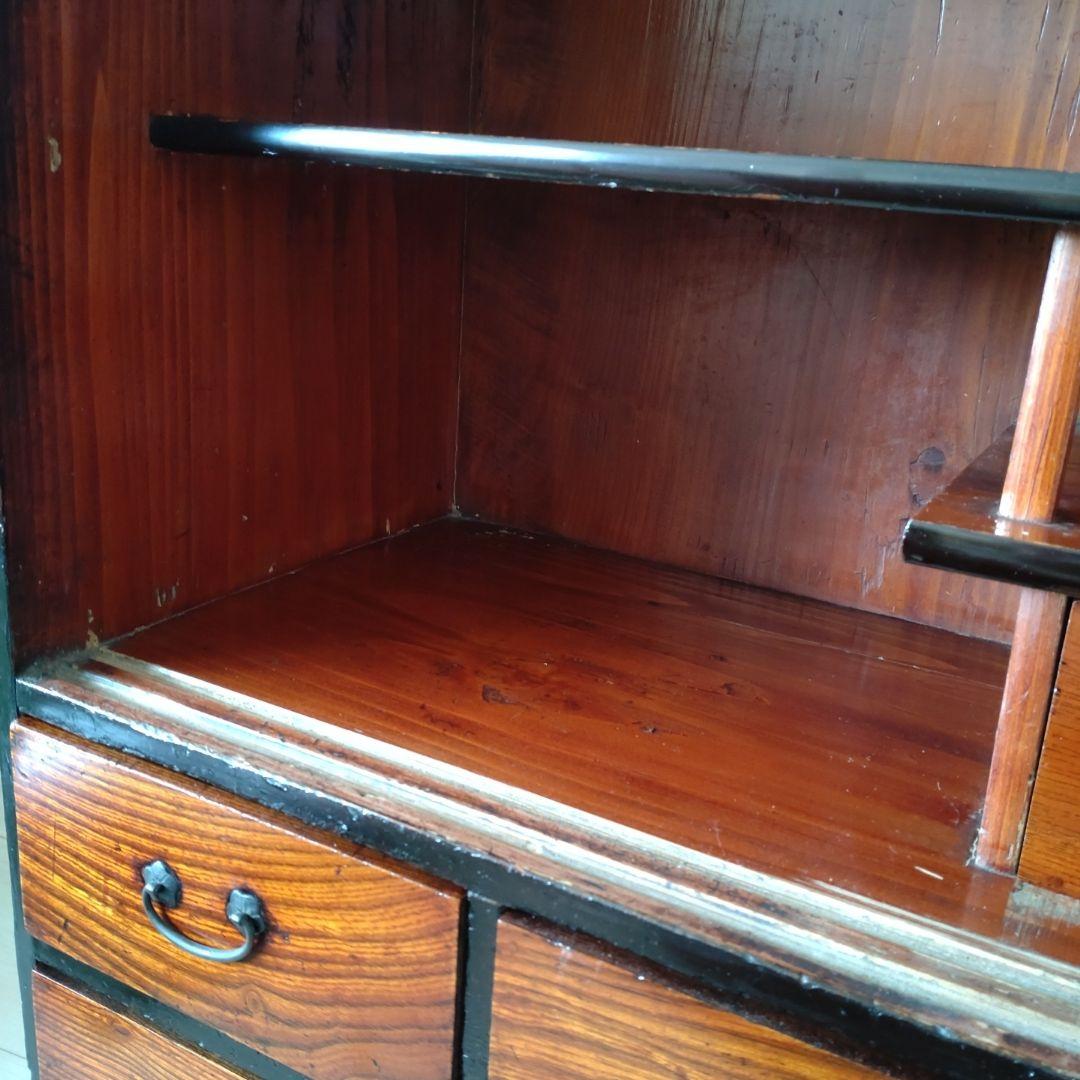 レトロ【無垢材】の漆塗り茶箪笥