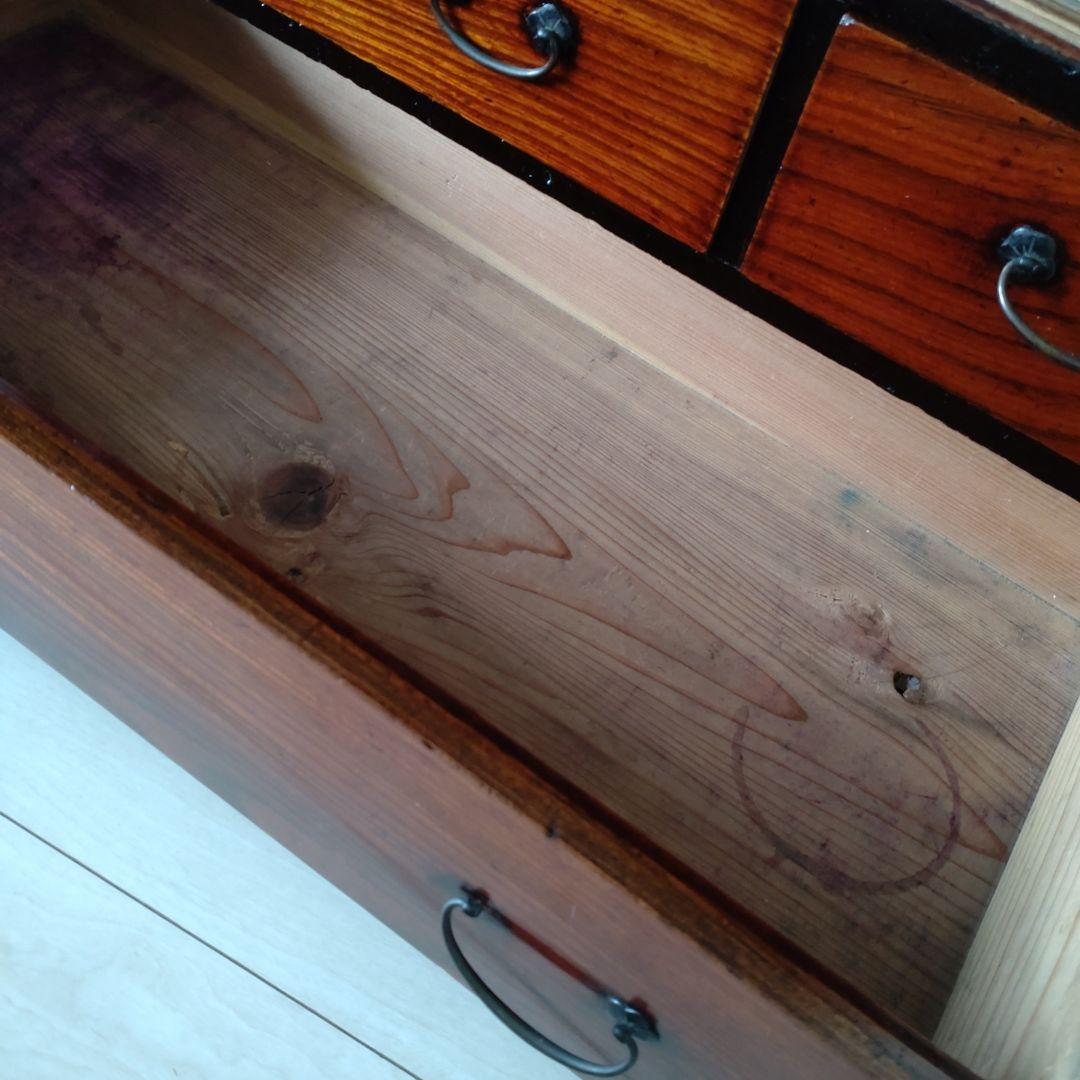 レトロ【無垢材】の漆塗り茶箪笥