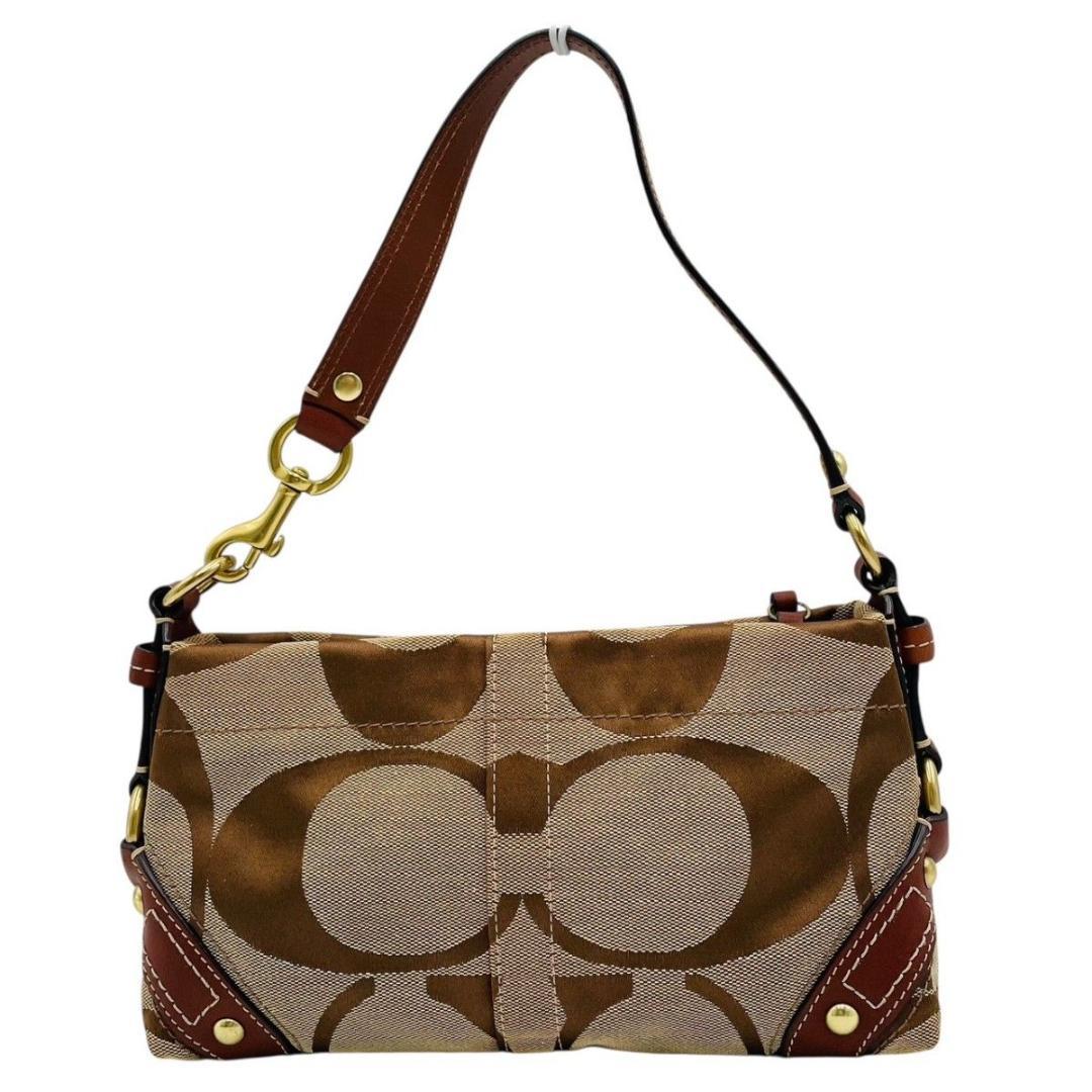 美品 コーチ ショルダーバッグ ワンショルダー キャンバス ブラウン 10730