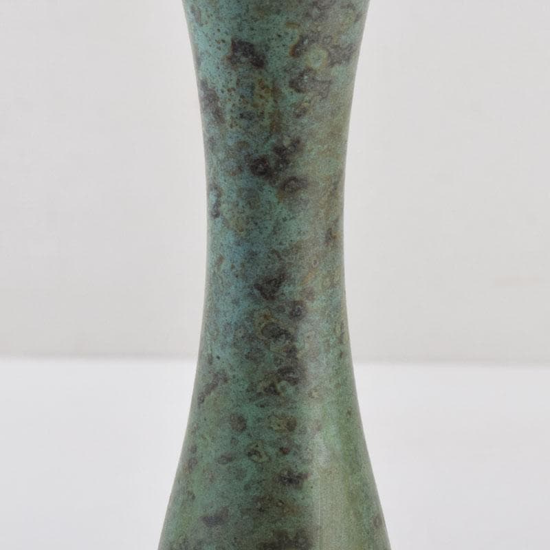 はな　茶道具　唐銅風炉師　藤井宗喜作　青銅　杵形花入　共箱　C　9203