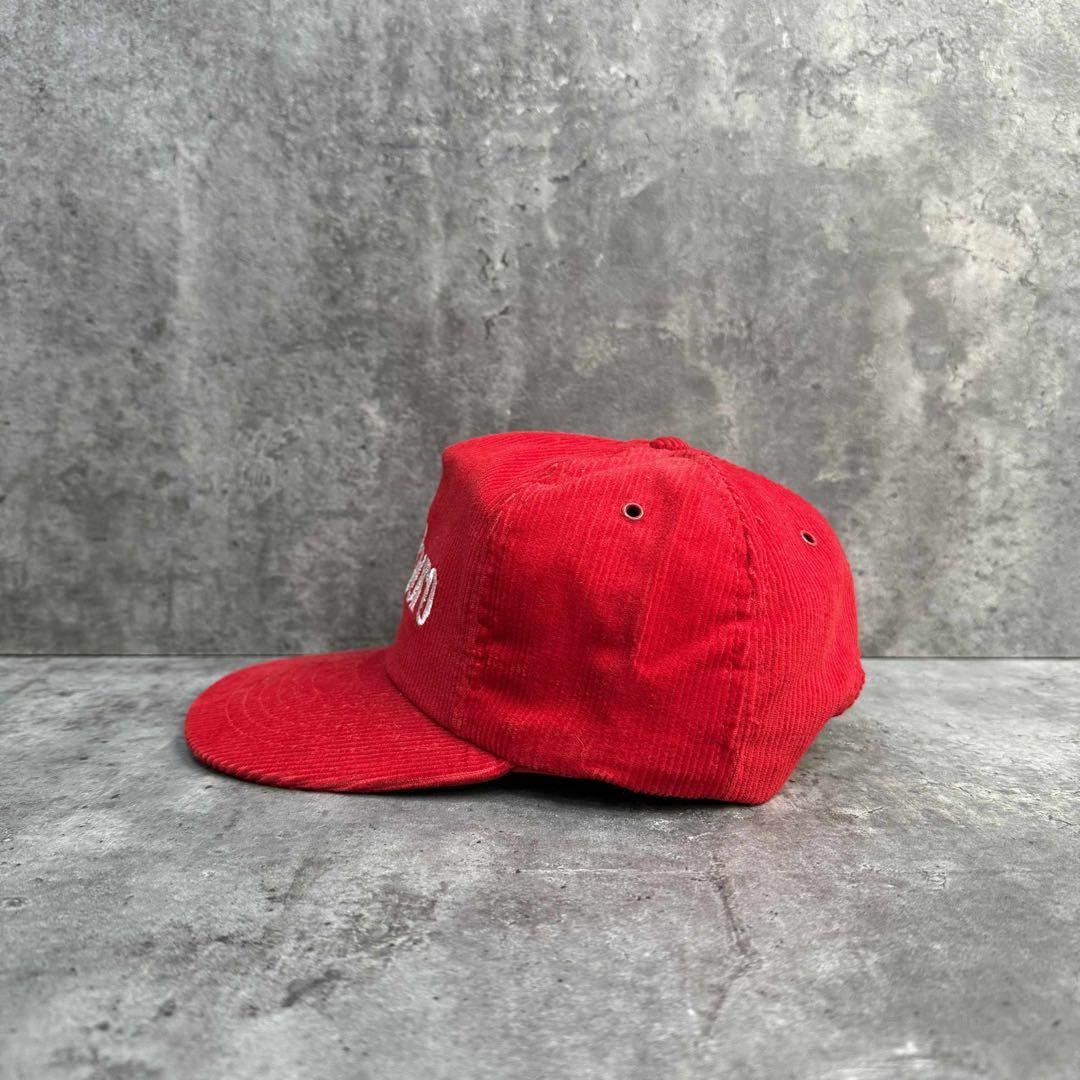 80s USA製　Marlboro コーデュロイキャップ 赤