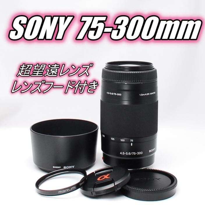✨️ SONY ソニー 75-300mm ✨️フード付き 超望遠レンズ 【美品】