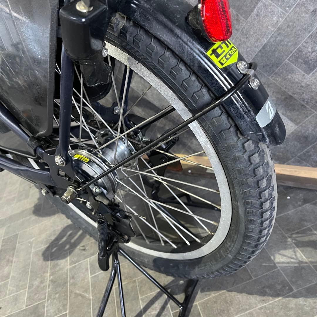 Bridgestone 電動アシスト自転車 ネイビー 前面バスケット付き