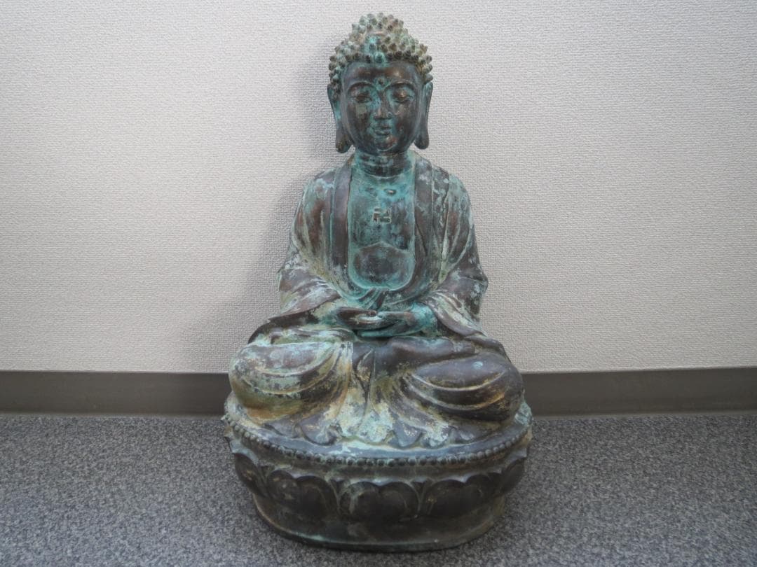 仏教美術　大明永楽年施　古銅　青銅　鍍金　座像　仏像