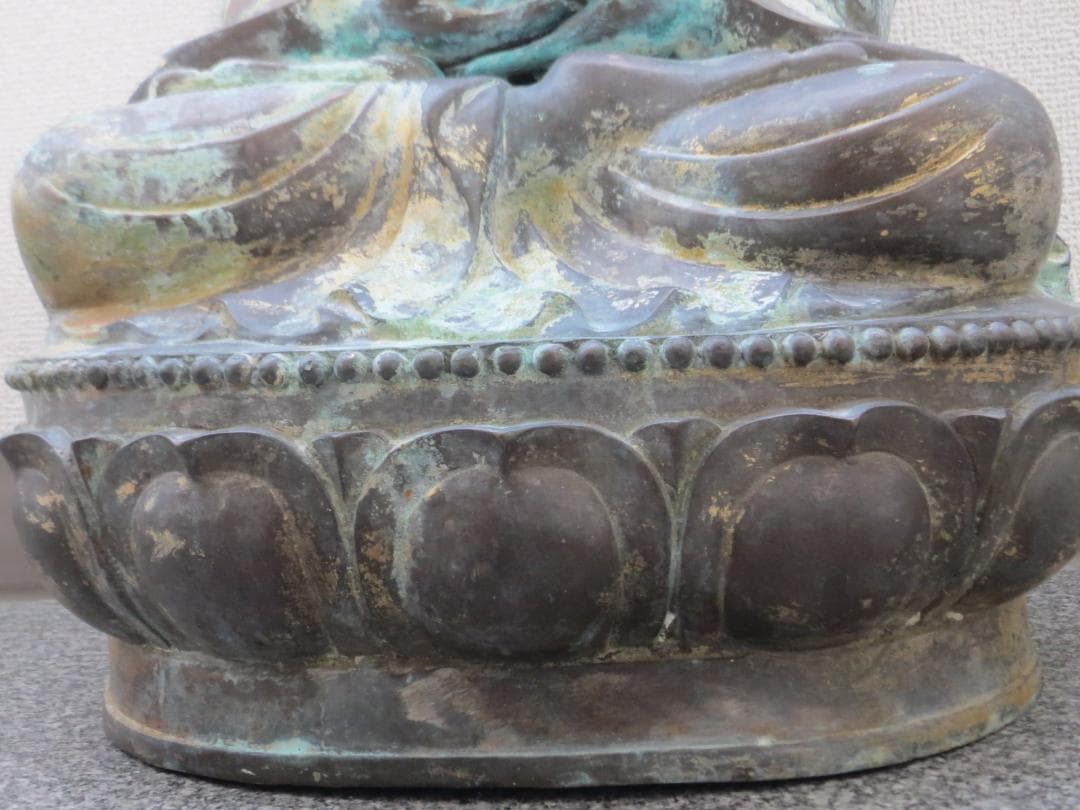 仏教美術　大明永楽年施　古銅　青銅　鍍金　座像　仏像