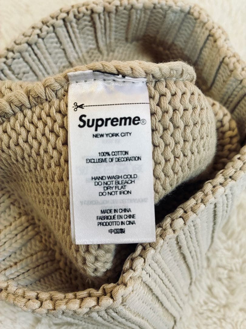SUPREME ニット帽　ベージュ