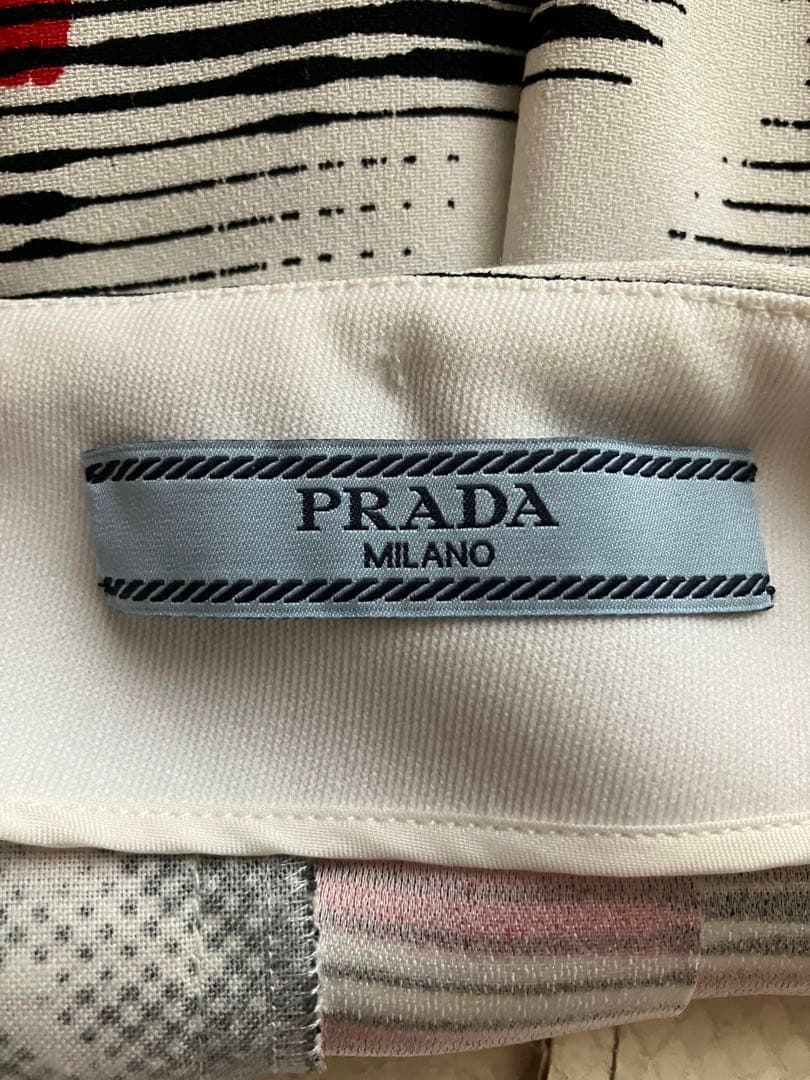【PRADA】プリーツスカート 異素材ミックス／ランウェイコレクション