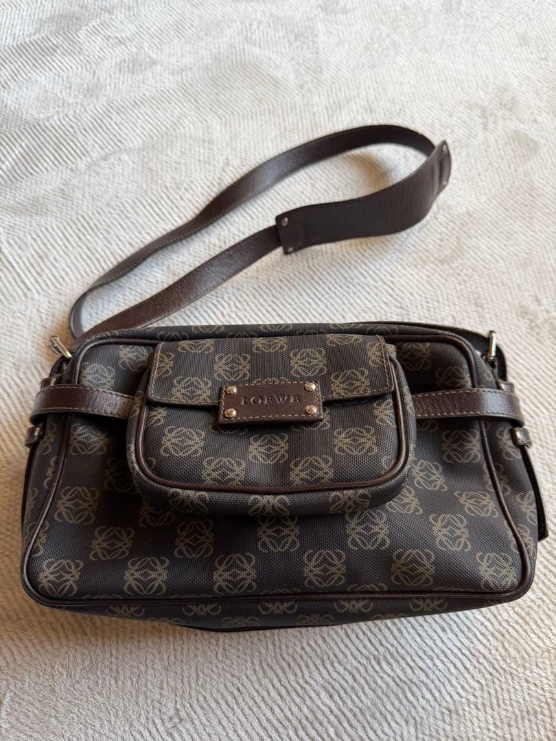 LOEWE ロエベ ヴィンテージ アナグラム キャンバス ショルダーバッグ