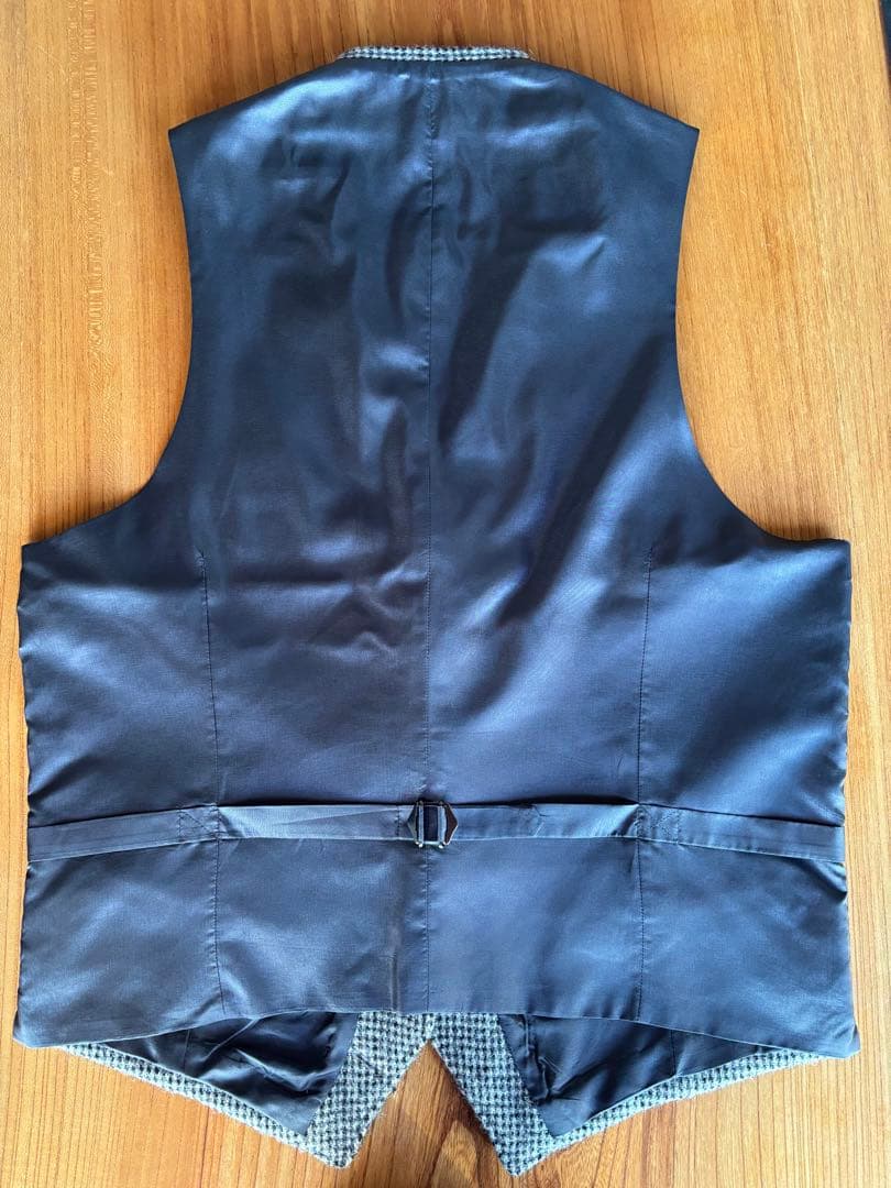 Harris Tweed wool100%チェック柄 スーツベスト