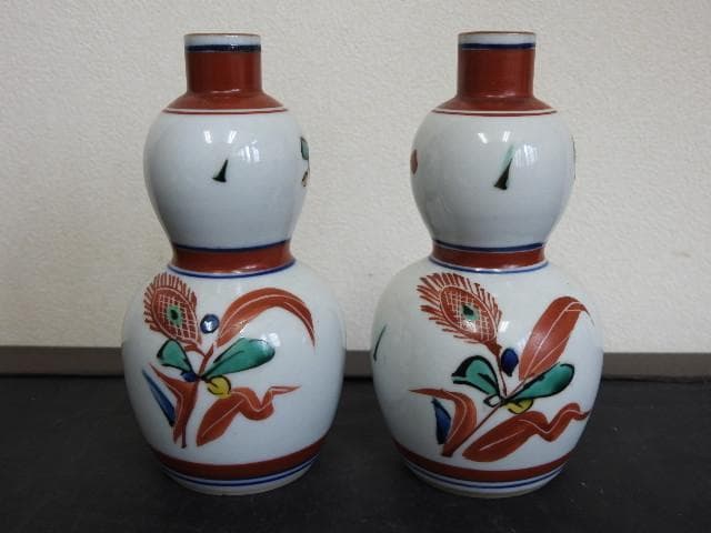 北出塔次郎　色絵酒瓶　共箱　M1508