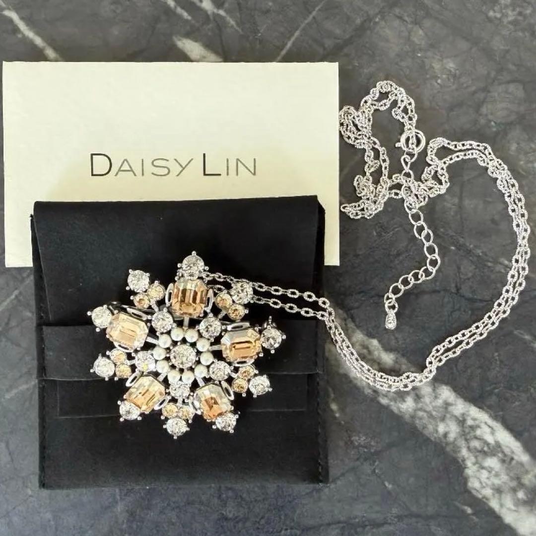 未使用★FOXEYフォクシーDAISY LINパワーストーンブローチ＆ネックレス