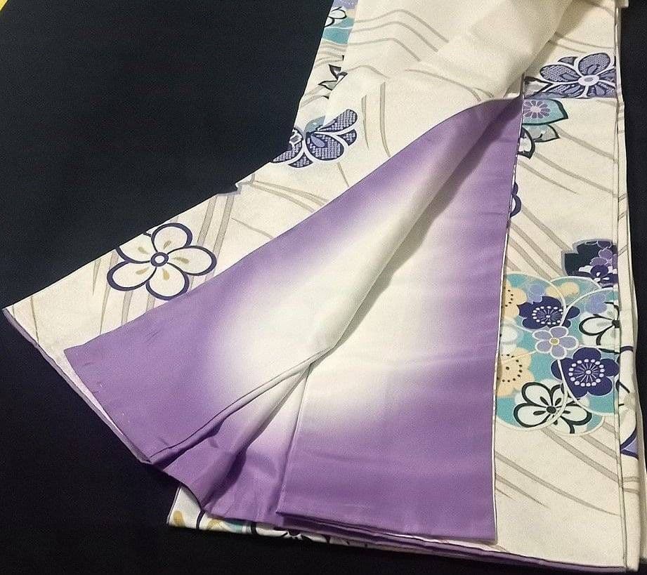 振袖 単品 HL 絵羽柄 ポリエステル　ダスティーカラー