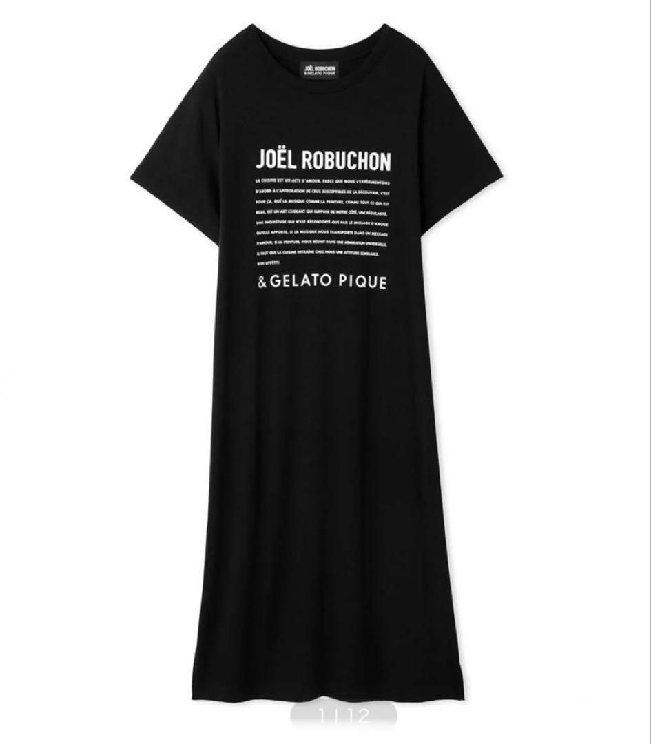 ジェラートピケ　接触冷感　ROBUCHON レーヨンロゴワンピース　ロブション