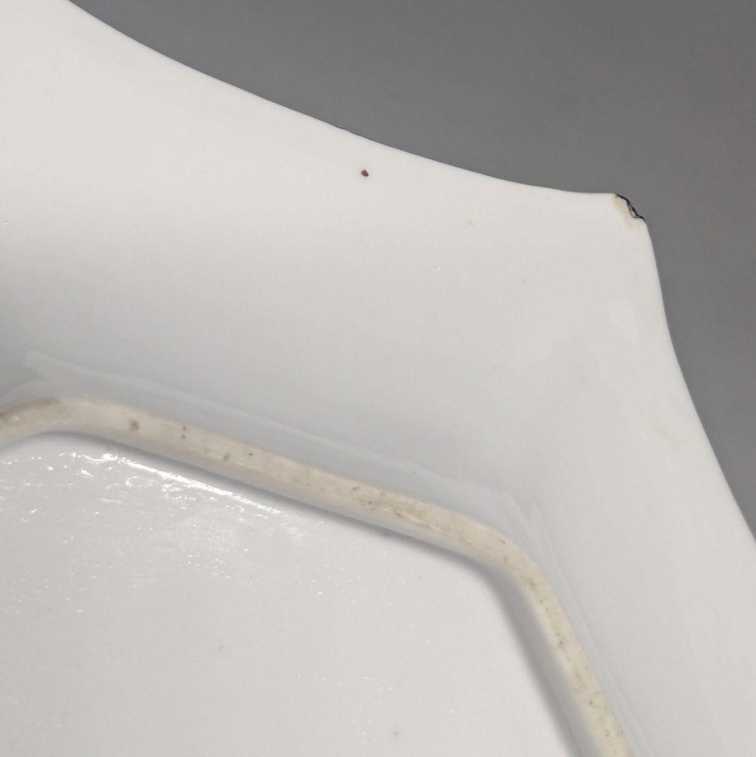 初期オールドノリタケ・一陳盛上ウッドランド風景紋図飾り皿　ヘキサゴン　鉢　ボウル