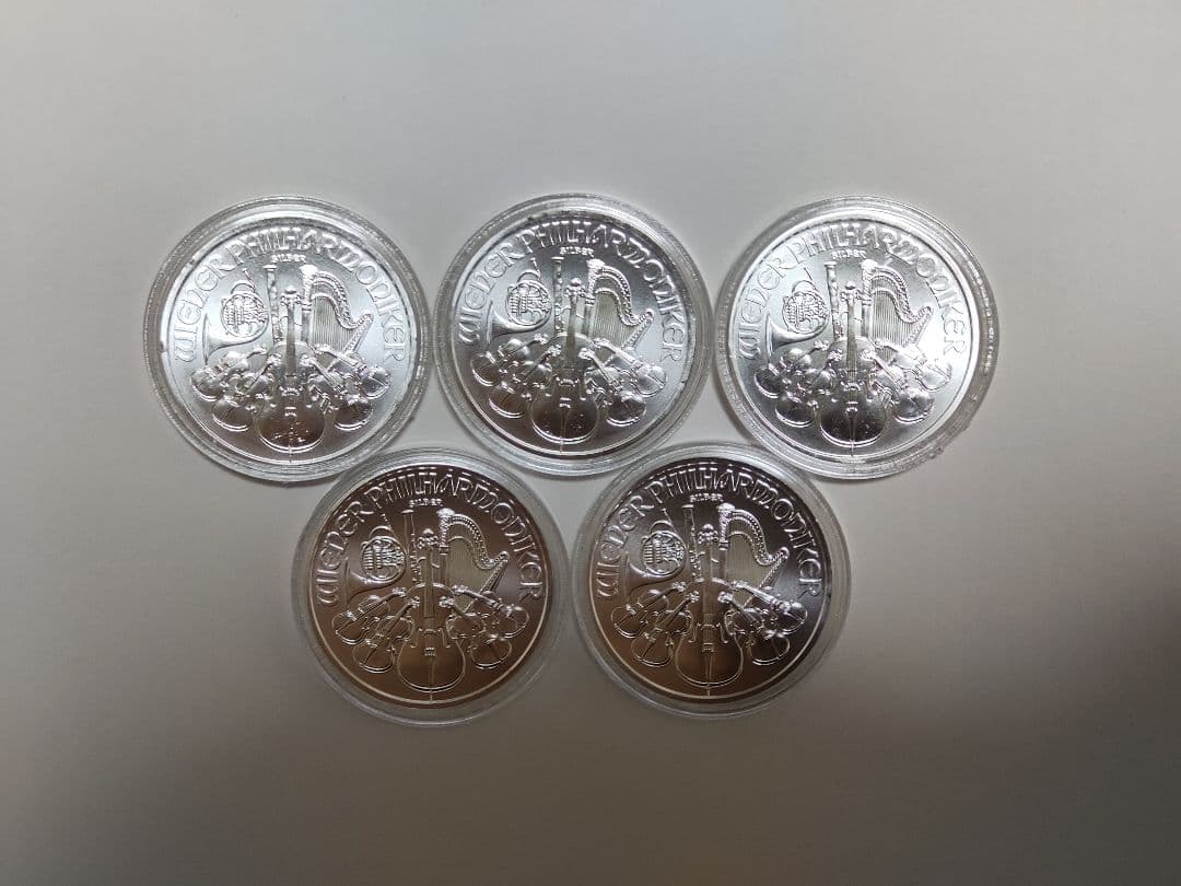 オーストリア造幣局発行 ウィーン銀貨 1オンス　5枚セット