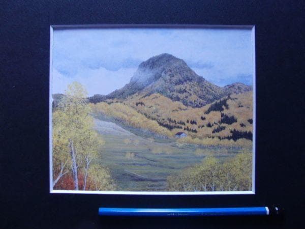 原田 満佐子 【爽秋笠々岳】 希少画集画、状態良好、新品高級額装付