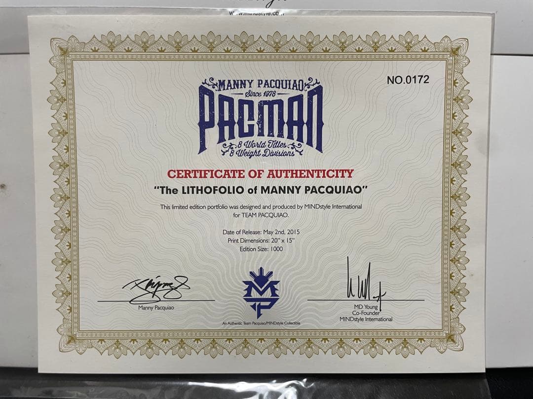 激レア　パッキャオ　ポスター6枚 セットアルバム　直筆サイン入り