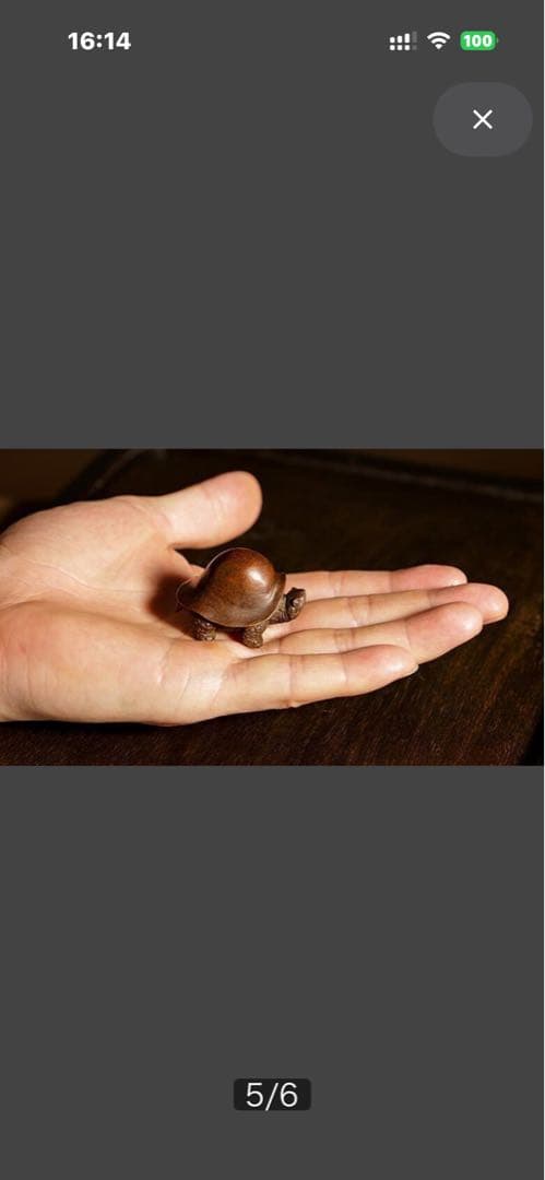 カメ 銅製 銅器 茶道、開運招財 亀の彫刻 茶色 小型