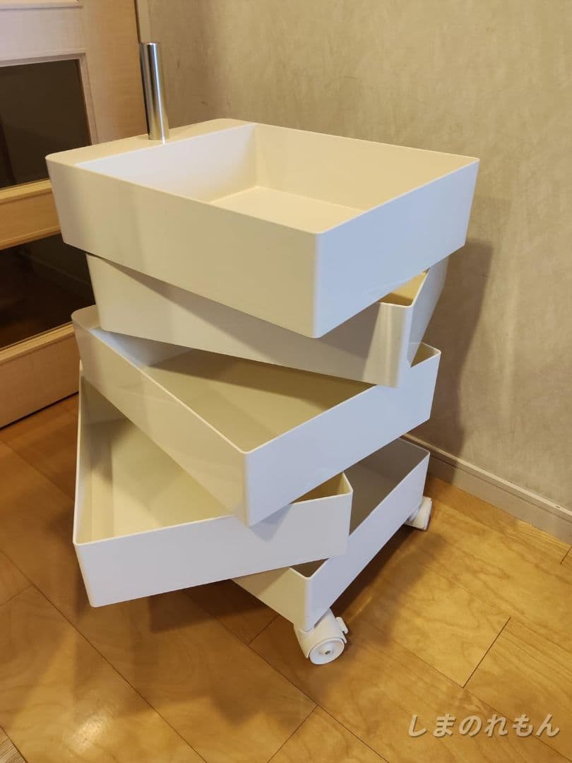 5 層回転収納カート ロック付きキャスター 取り外し可能トレイ付き