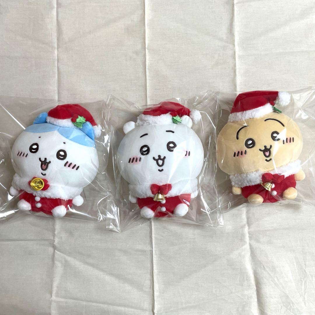 サンタさんだ！ぬいぐるみS ちいかわ ハチワレ うさぎ 3体セット（タグ付き）