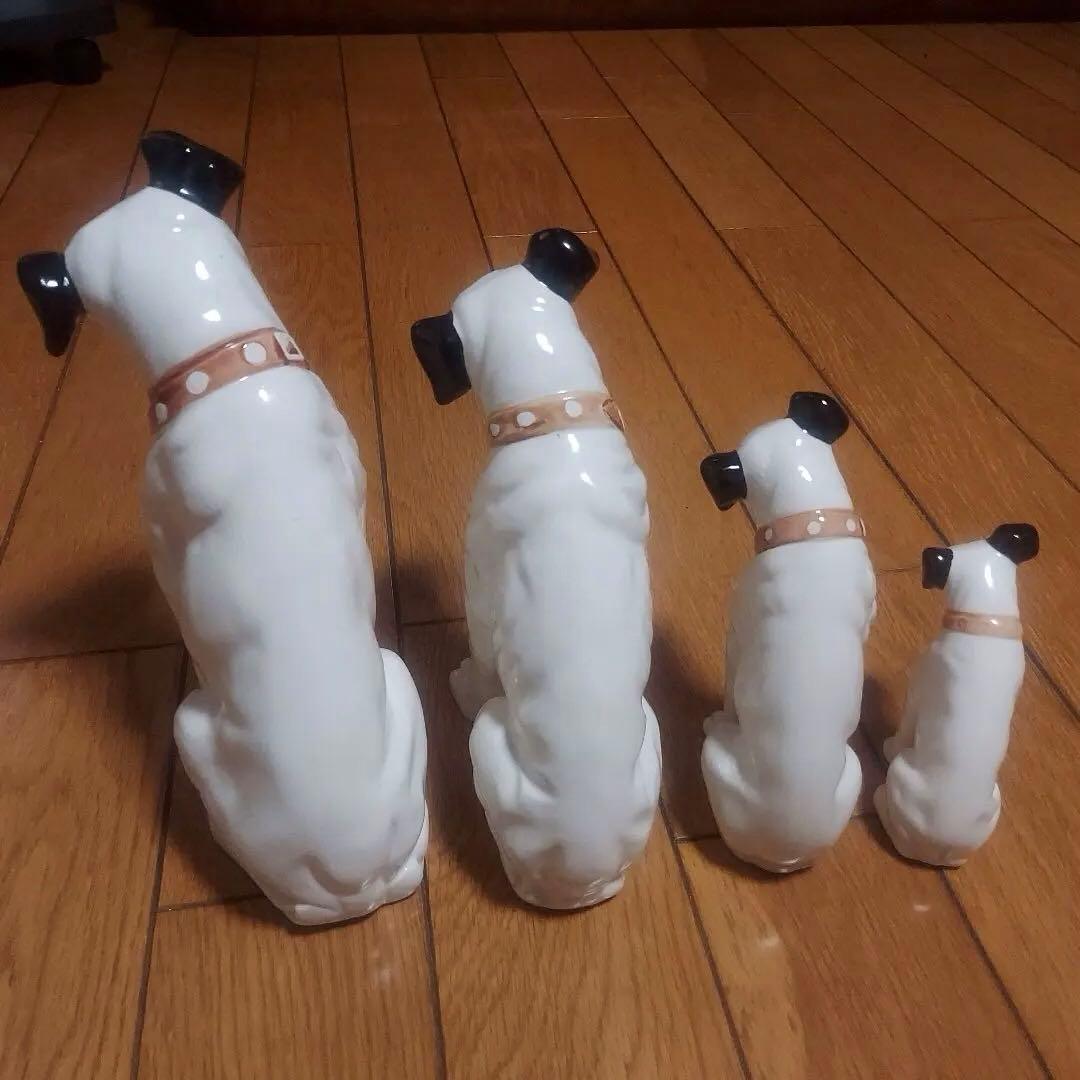 昭和レトロ　ビクター犬　ニッパー君　Victor　陶器　置物　4体