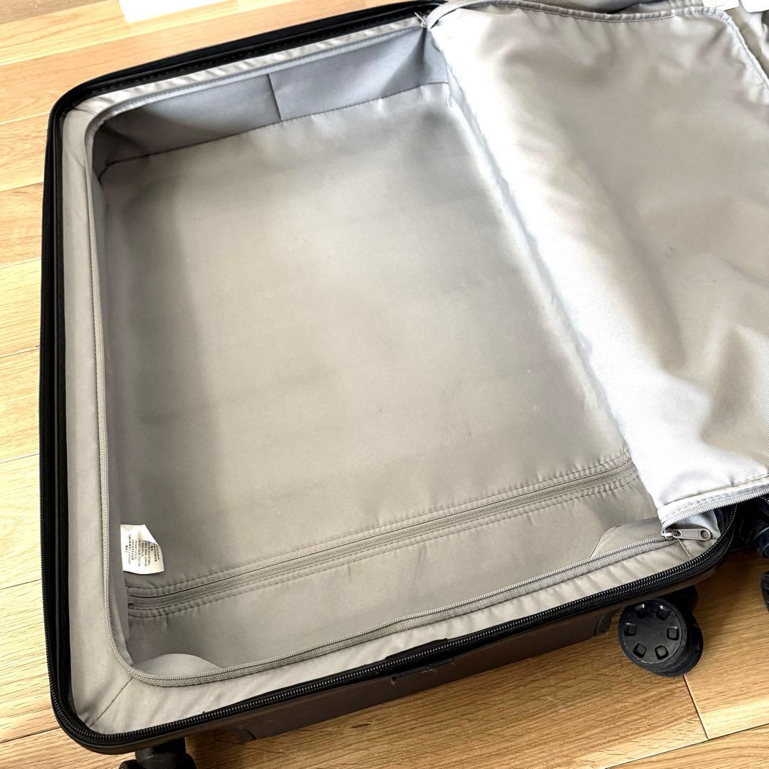無印　キャリーケース　キャリーバーの高さを自由に調節できるストッパー付き　ハード