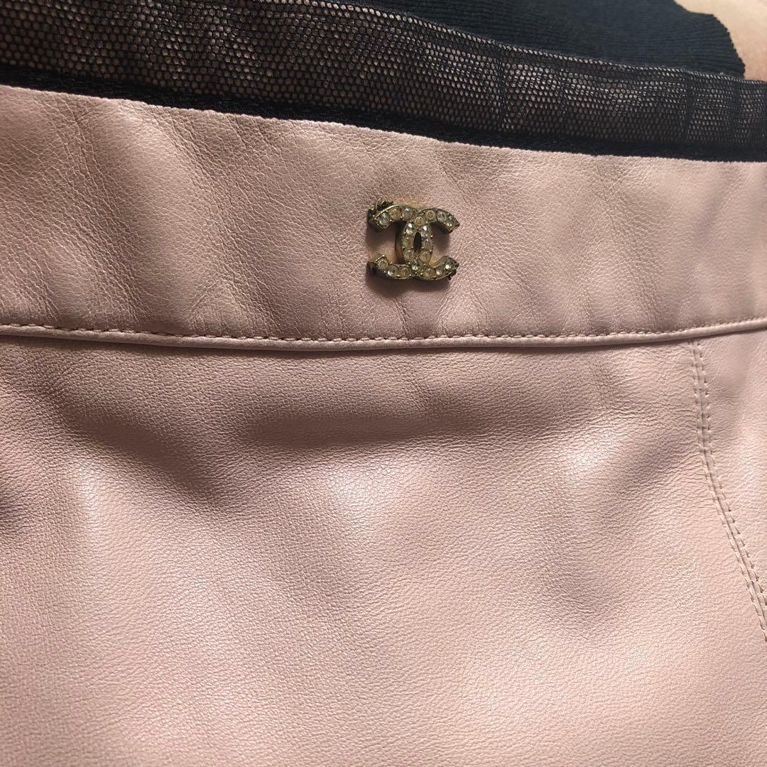 シャネルレザースカート40