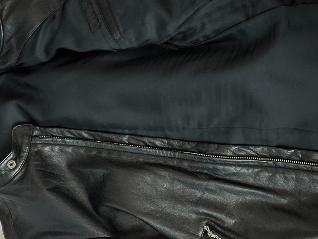 ★09AW 美品 LITHIUM HOMME シングル レザー ライダース 46