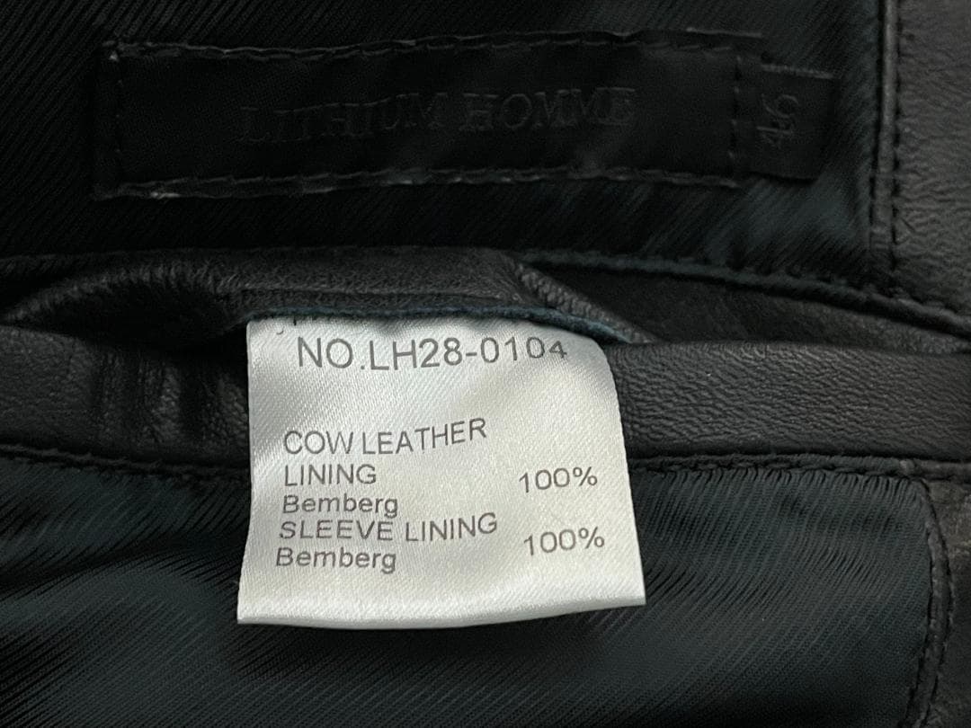 ★09AW 美品 LITHIUM HOMME シングル レザー ライダース 46