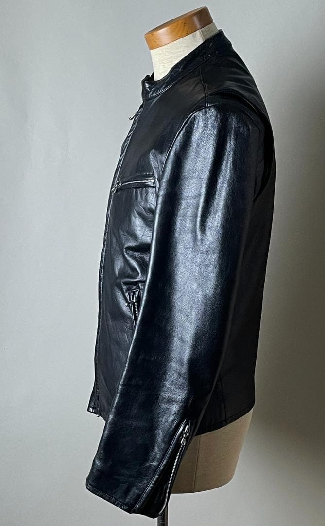 ★09AW 美品 LITHIUM HOMME シングル レザー ライダース 46