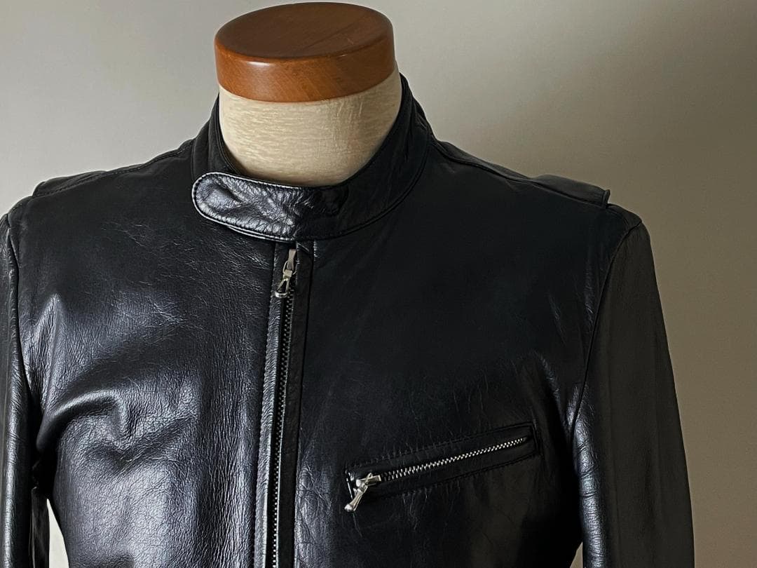 ★09AW 美品 LITHIUM HOMME シングル レザー ライダース 46