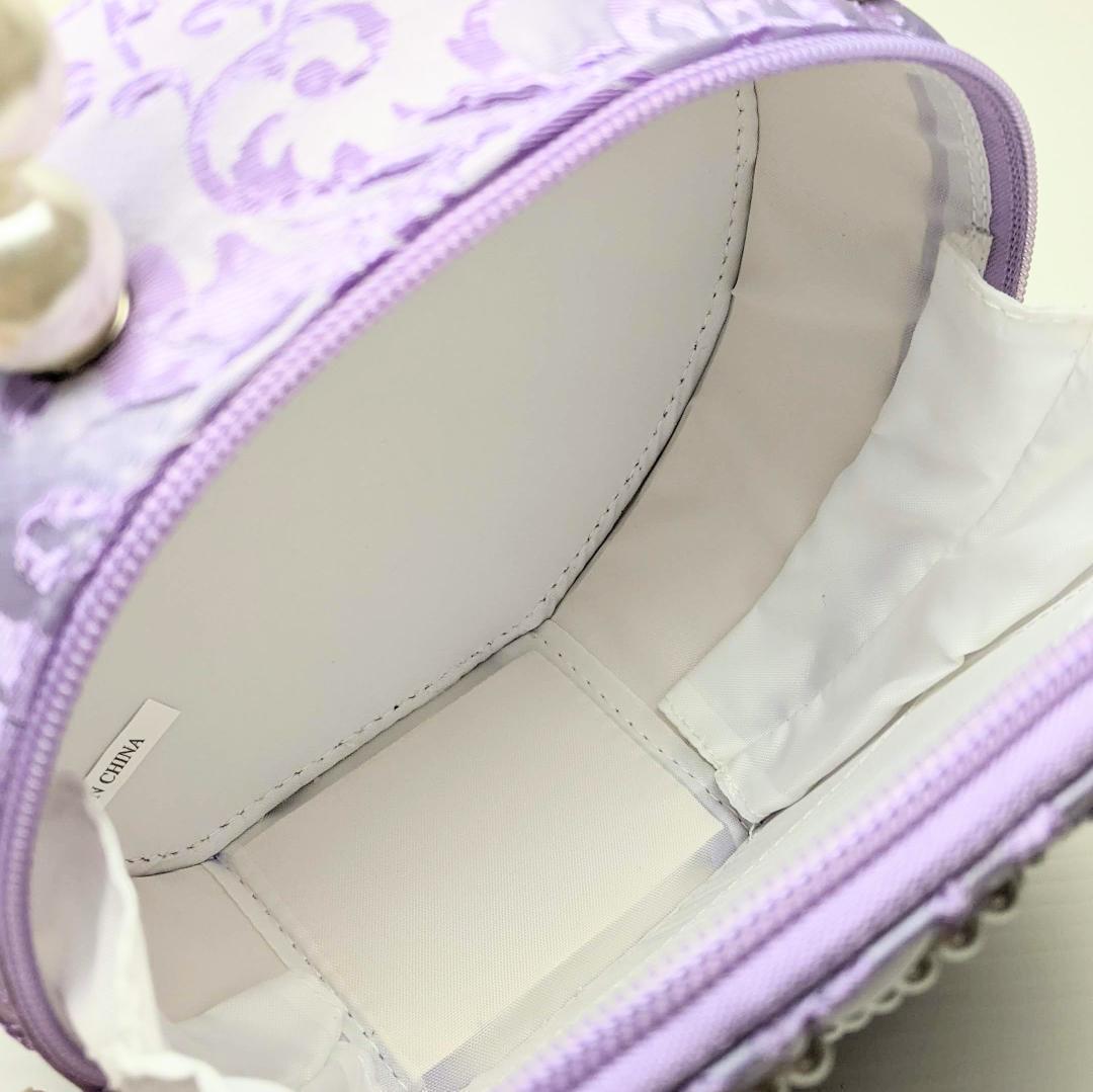 和装 振袖 パールビーズ サテン織 草履 バッグ セット 紫 パープル kz11