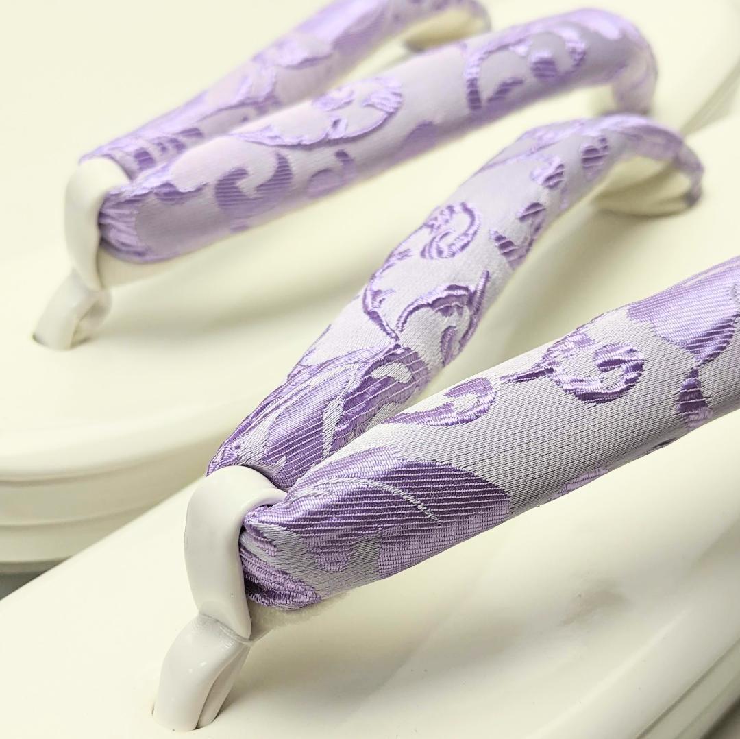 和装 振袖 パールビーズ サテン織 草履 バッグ セット 紫 パープル kz11