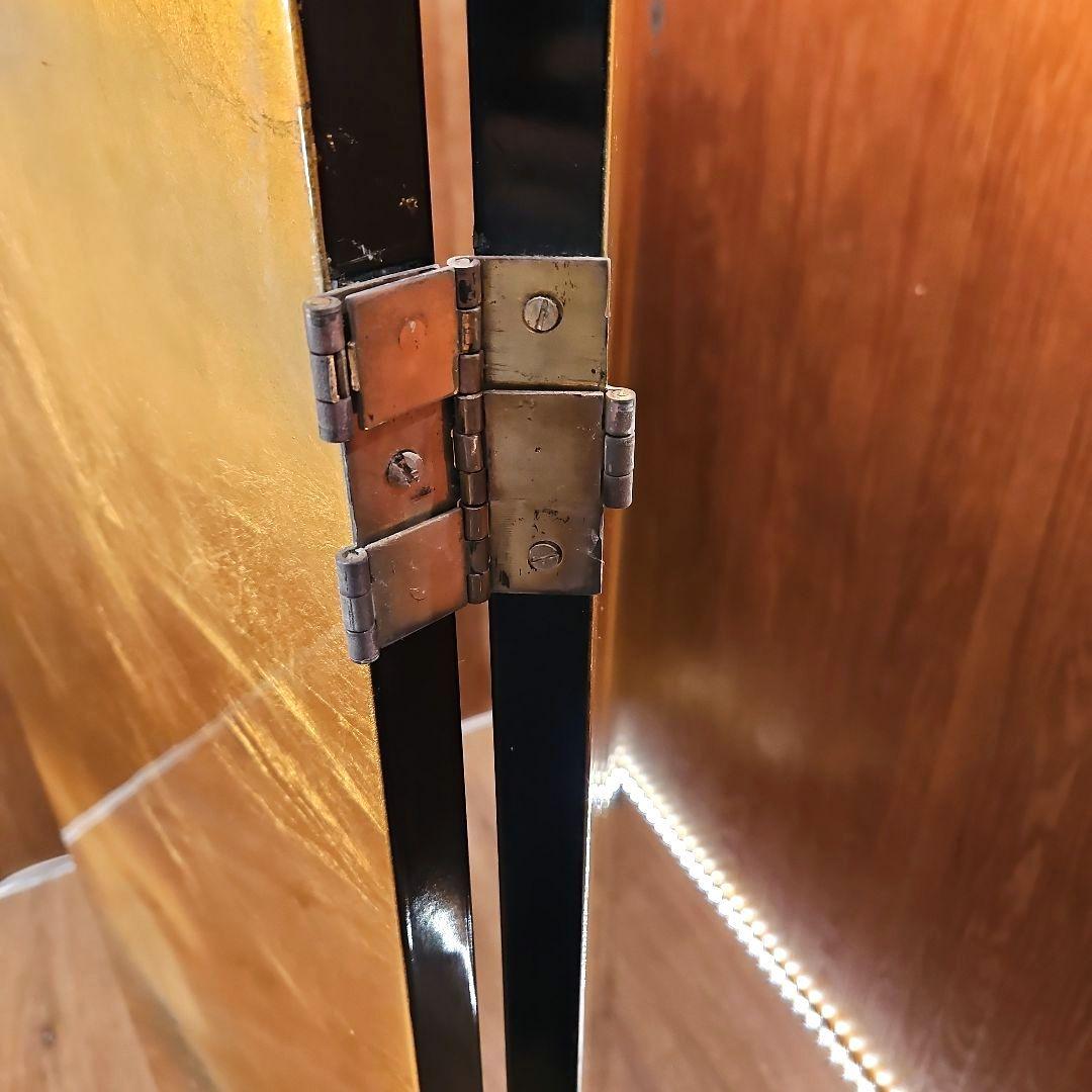 金箔 漆塗り ヴィンテージ屏風 衝立 パーテーション 縁起物 風水 金運アップ