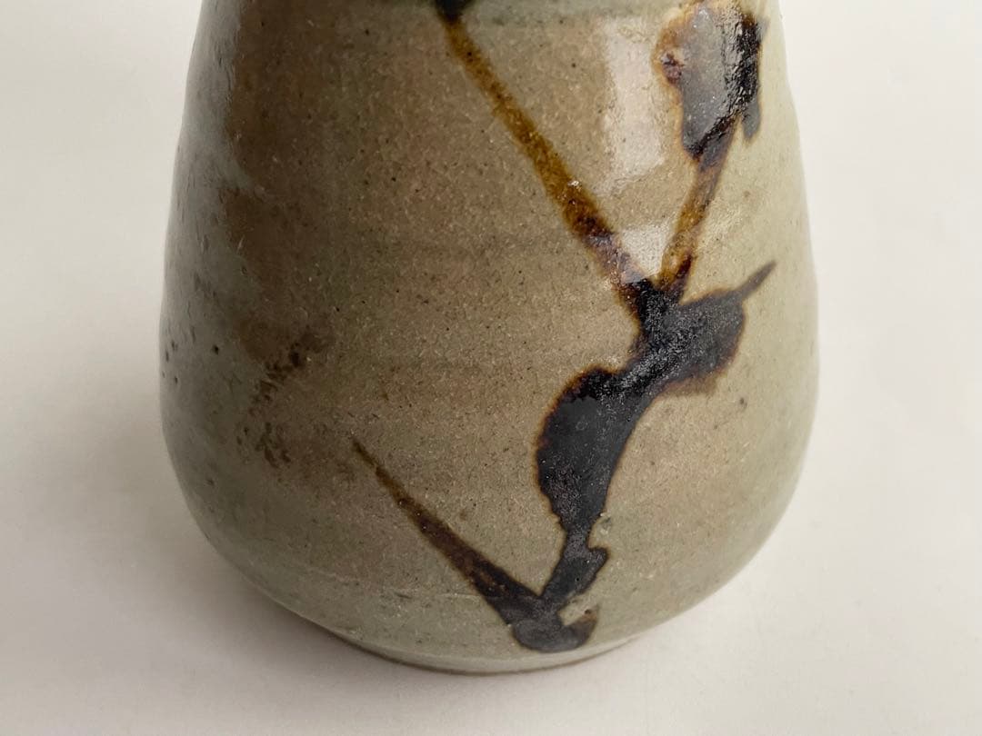 陶芸家　濱田庄司　浜田庄司　？　鉄絵花入　花生　花瓶　箱なし　民藝　益子