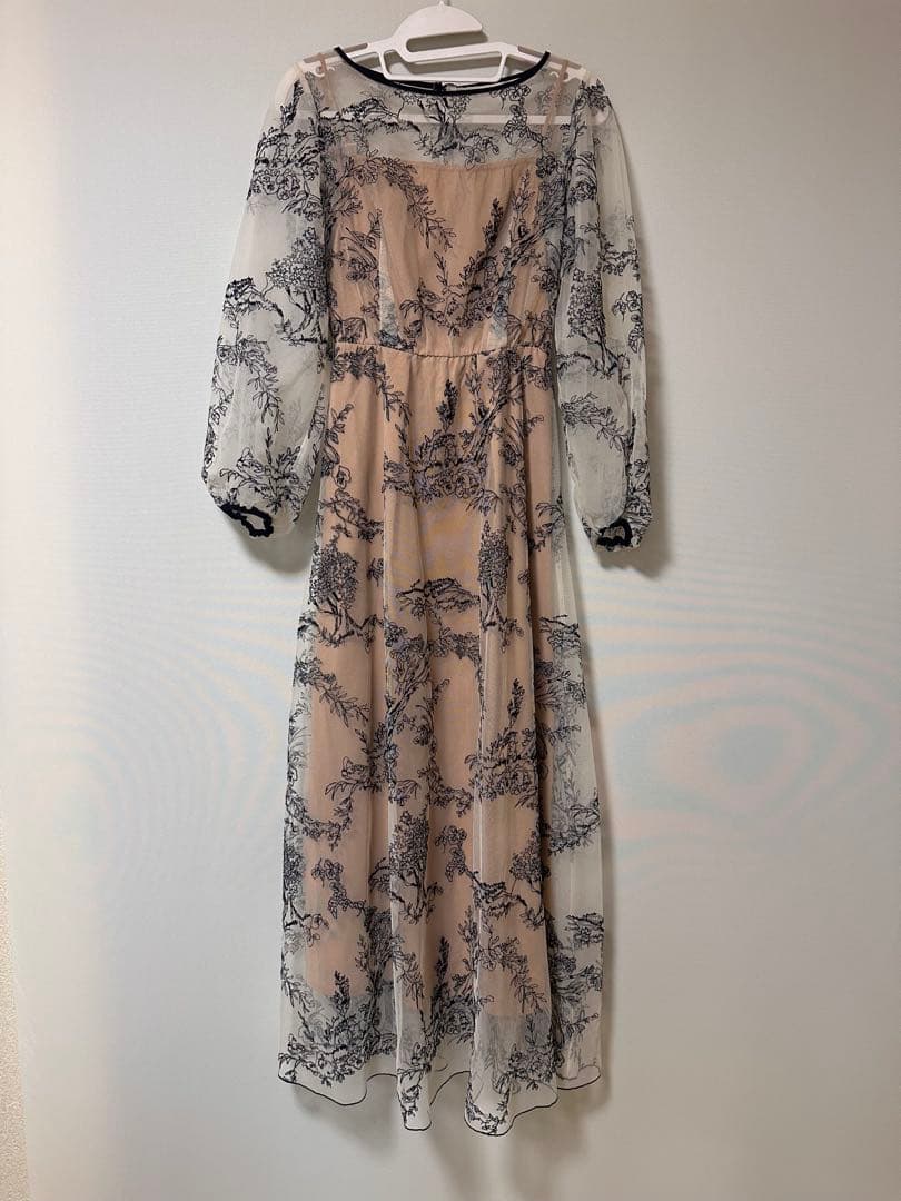 kastane 花柄刺繍 長袖オケージョンドレス