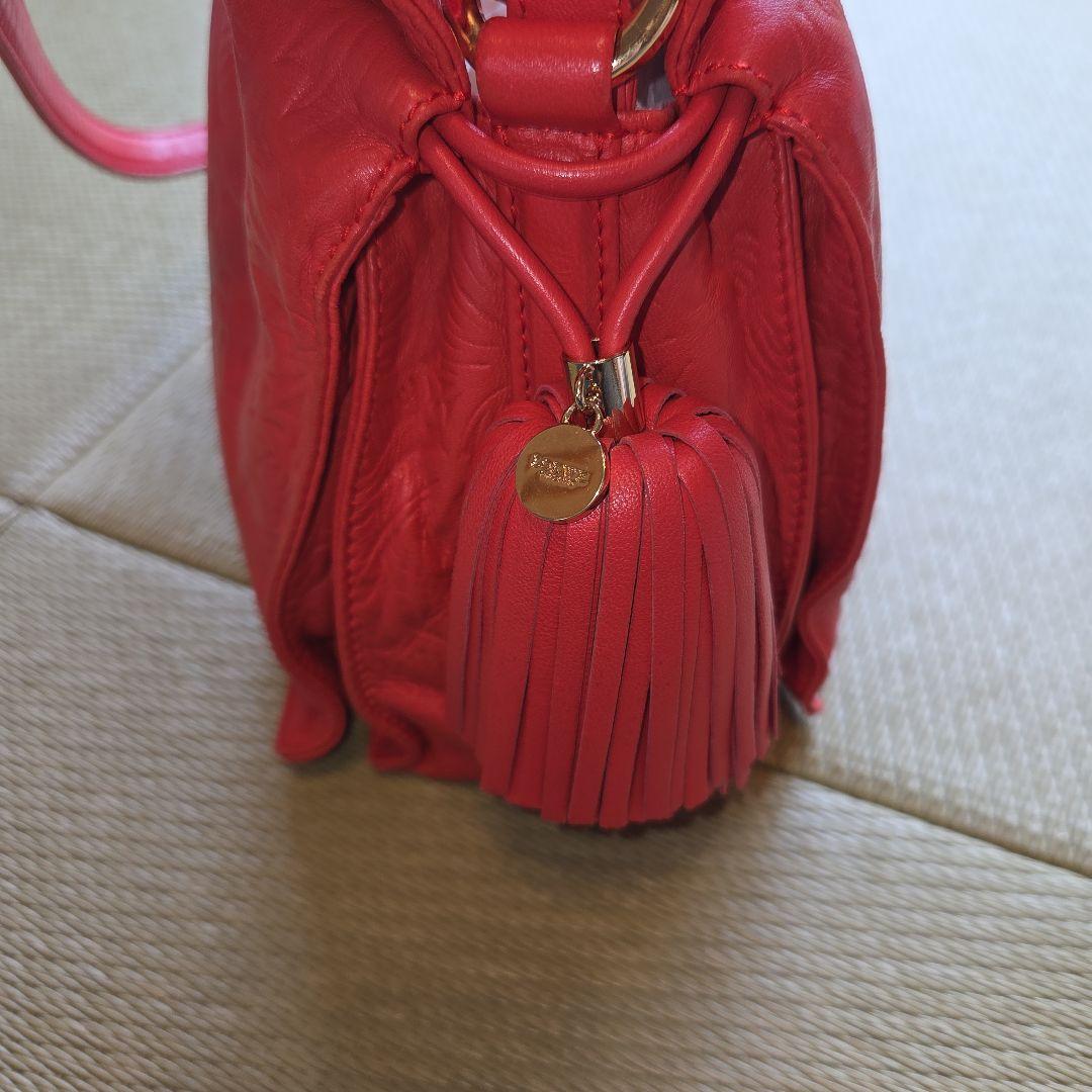 LOEWE　フラメンコ 赤 レザー ショルダーバッグ