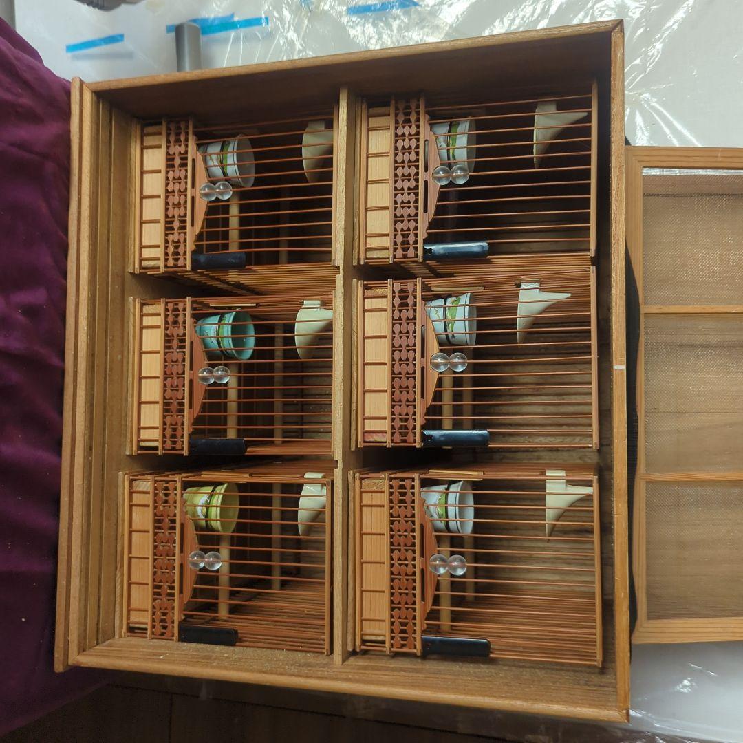 130　 鳥籠６個＆6羽用寝桶（総桐板製）