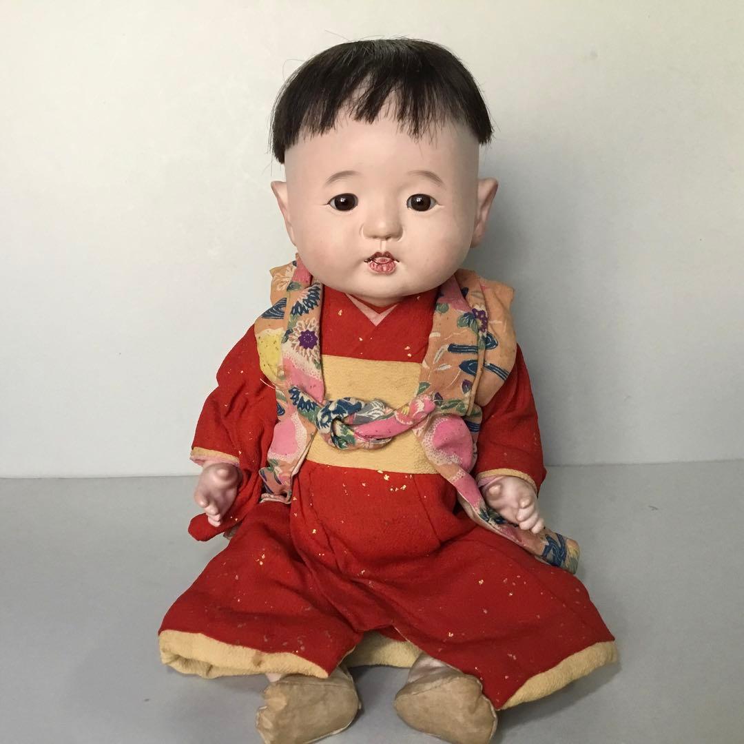 古い人形◆お座り人形◆紙箱入り 抱き人形 昭和レトロ 日本人形