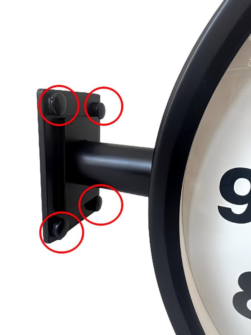 電波両面掛け時計ｍａｎｂｏ 両面掛時計 文字盤直径27CM 2kg （ブラック)