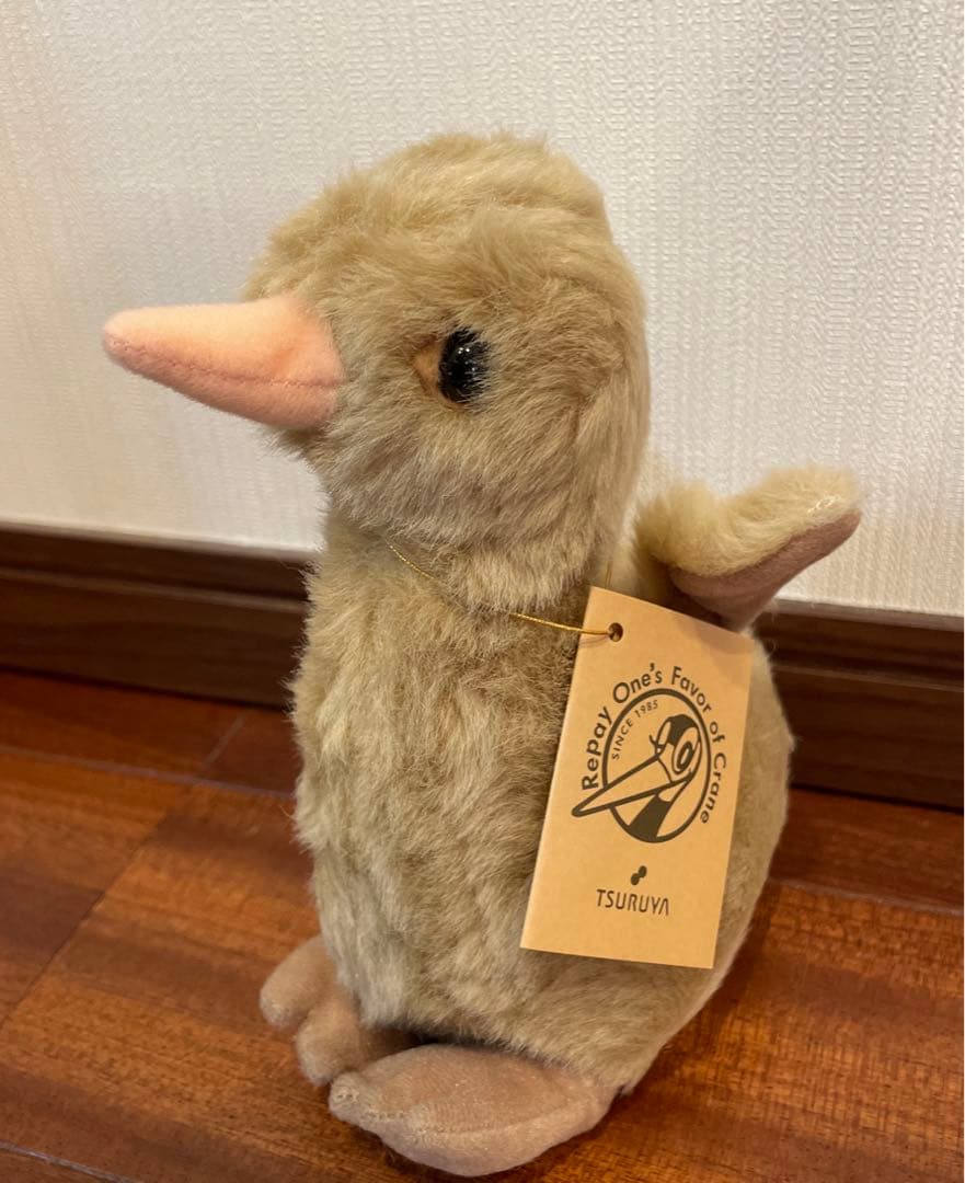 新品タグ付　日本野鳥の会　タンチョウ　ヒナ　ぬいぐるみ　レア　希少　ヤマネ工房