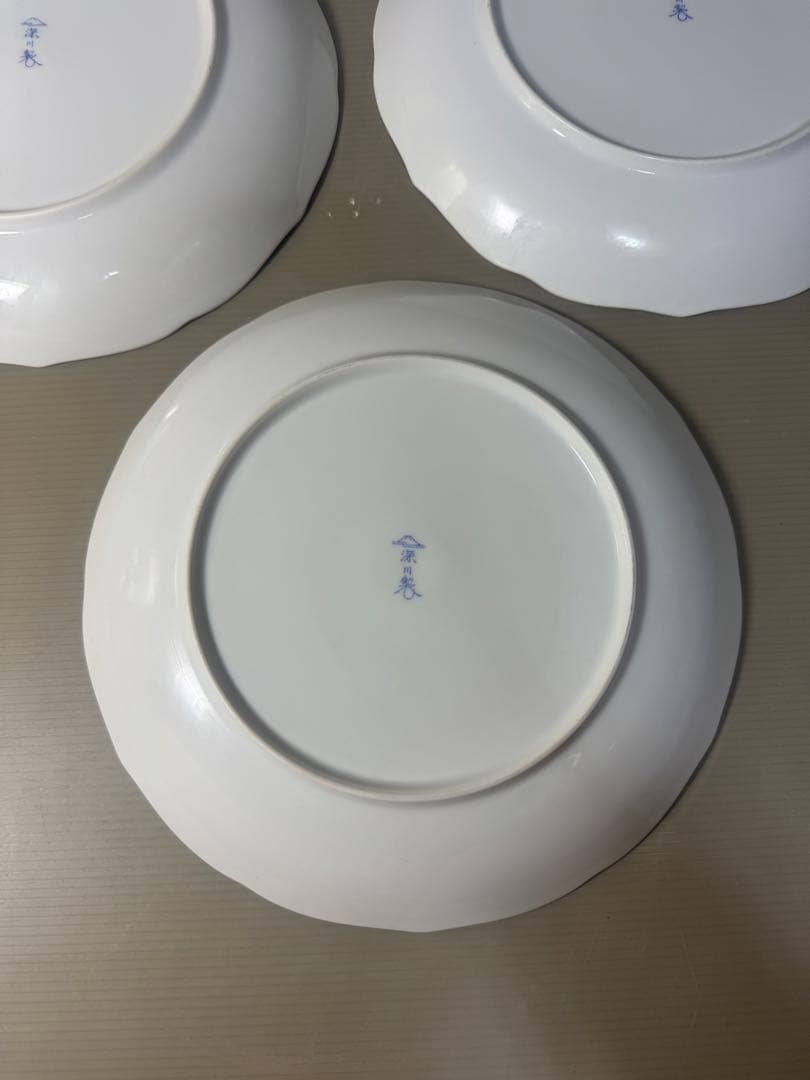 2519 深川製磁　虎　猴　鶏　皿　3客　未使用