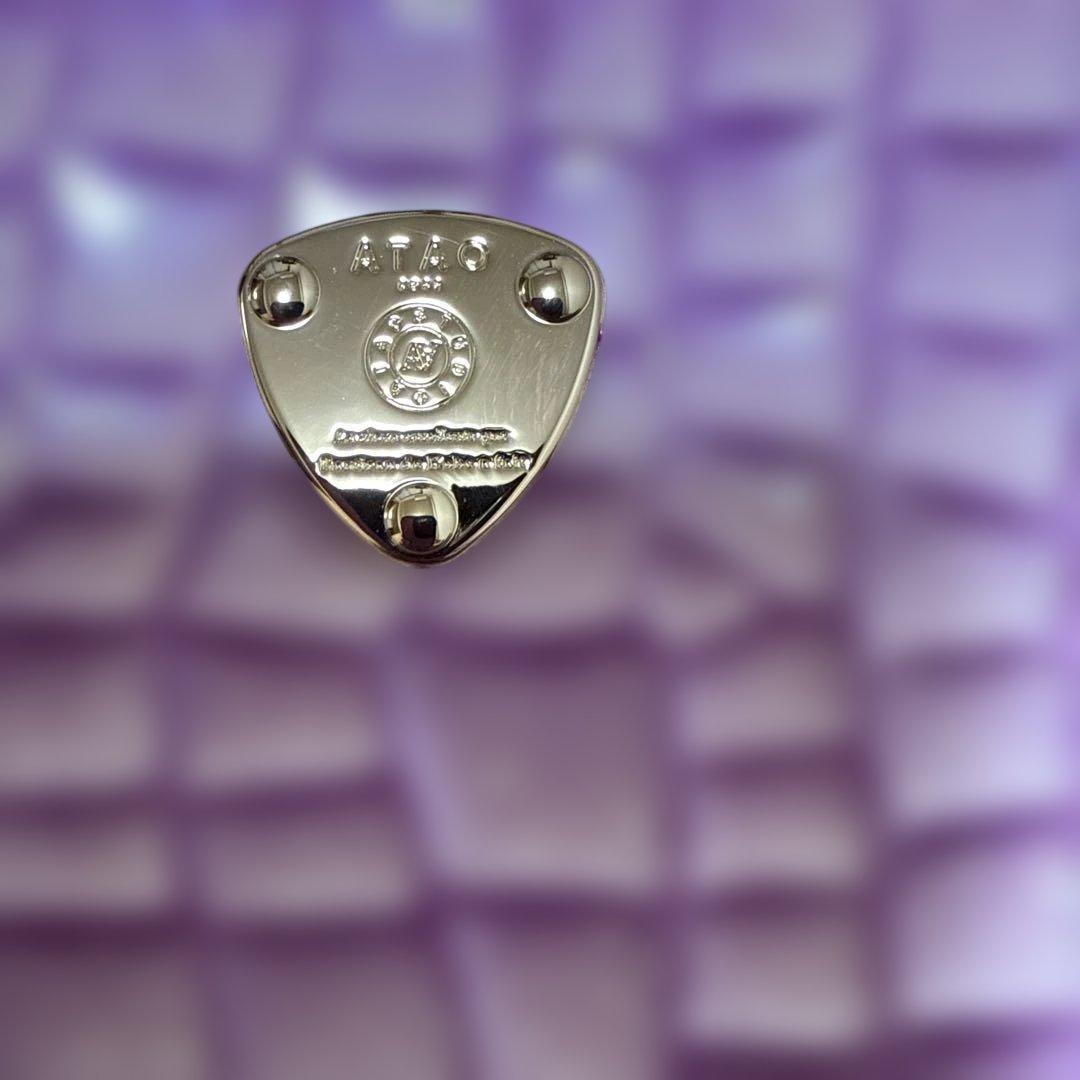 ATAG クロコダイル風パープル二つ折り財布