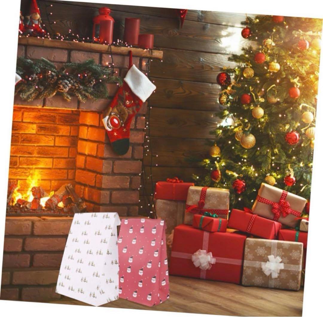 包装 クラフト紙 お楽しみ会 プレゼント交換 お菓子クリスマス サンタ