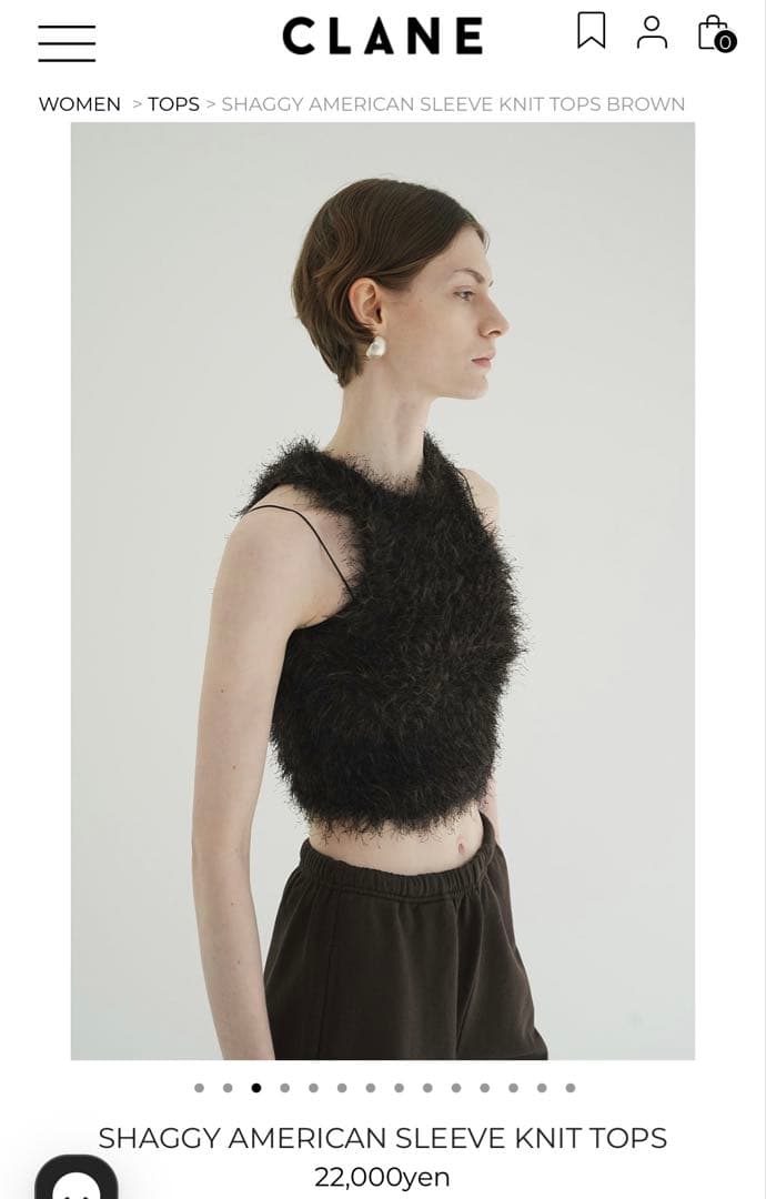 トップス CLANE SHAGGY AMERICAN SLEEVE KNIT TOPS