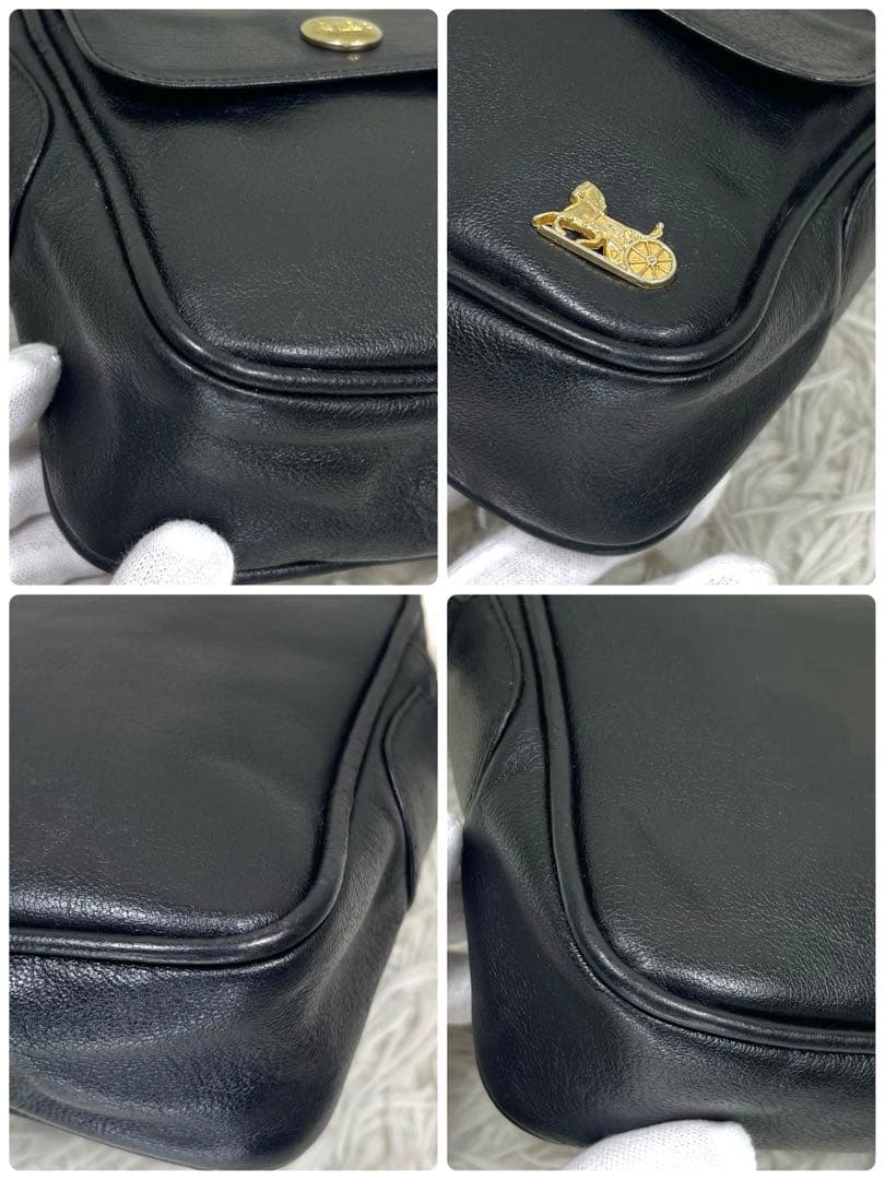 CELINE セリーヌ ショルダーバッグ　馬車金具 ヴィンテージ レザー