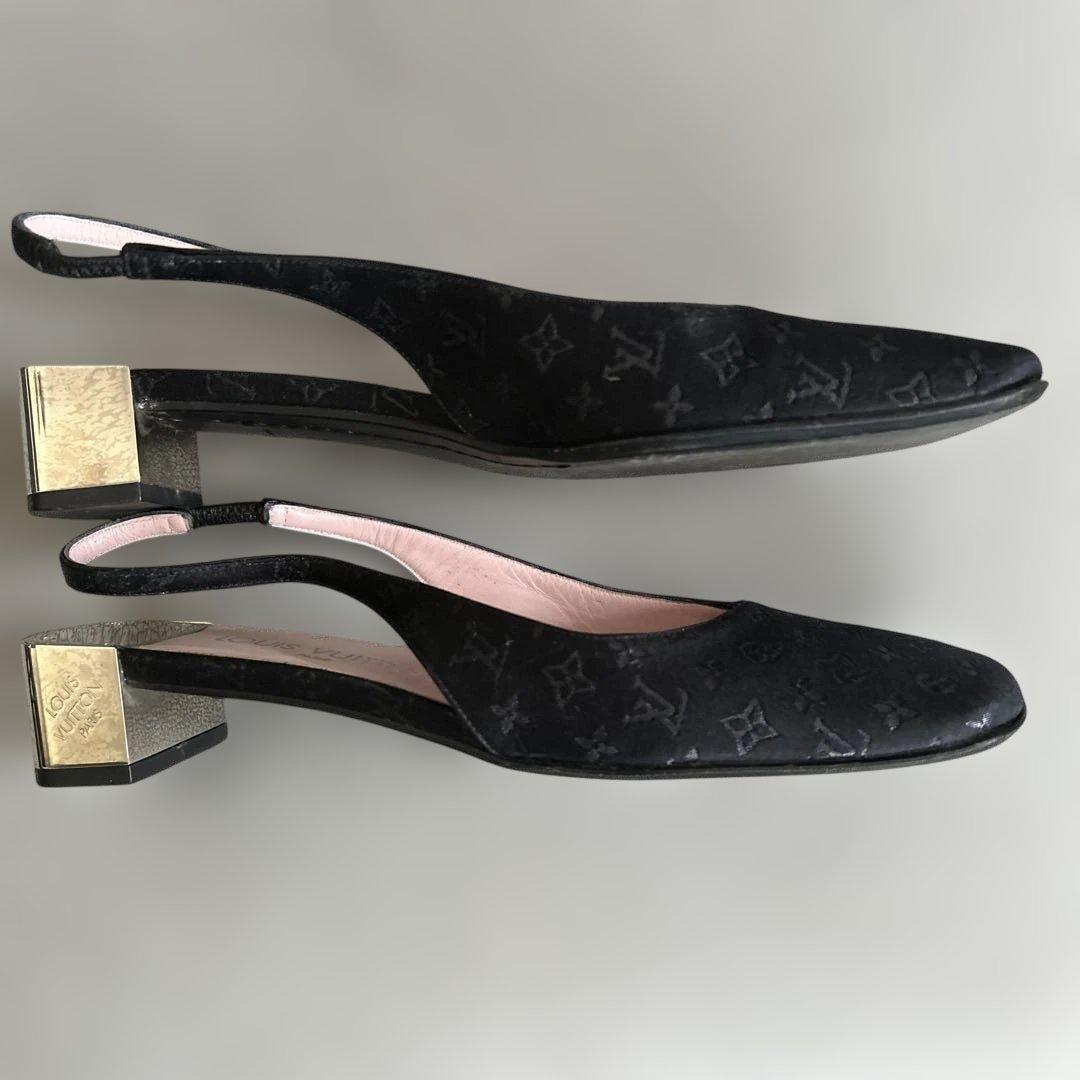 Louis Vuitton ブラック スリングバックサンダル ミュール
