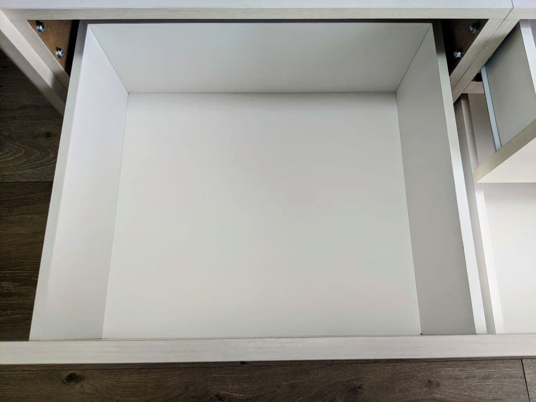 収納付き シングルベッドフレーム ホワイト 引き出し付き