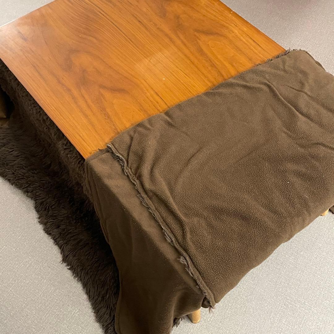 【送料込み・動作確認済】ヤマソロ　木製こたつテーブル　布団セット　ブラウン