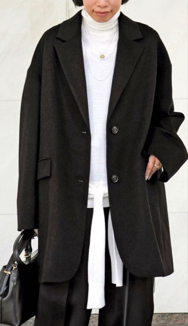 25AW AP STUDIO オーバーサイズ ジャケットコート　36 ブラック